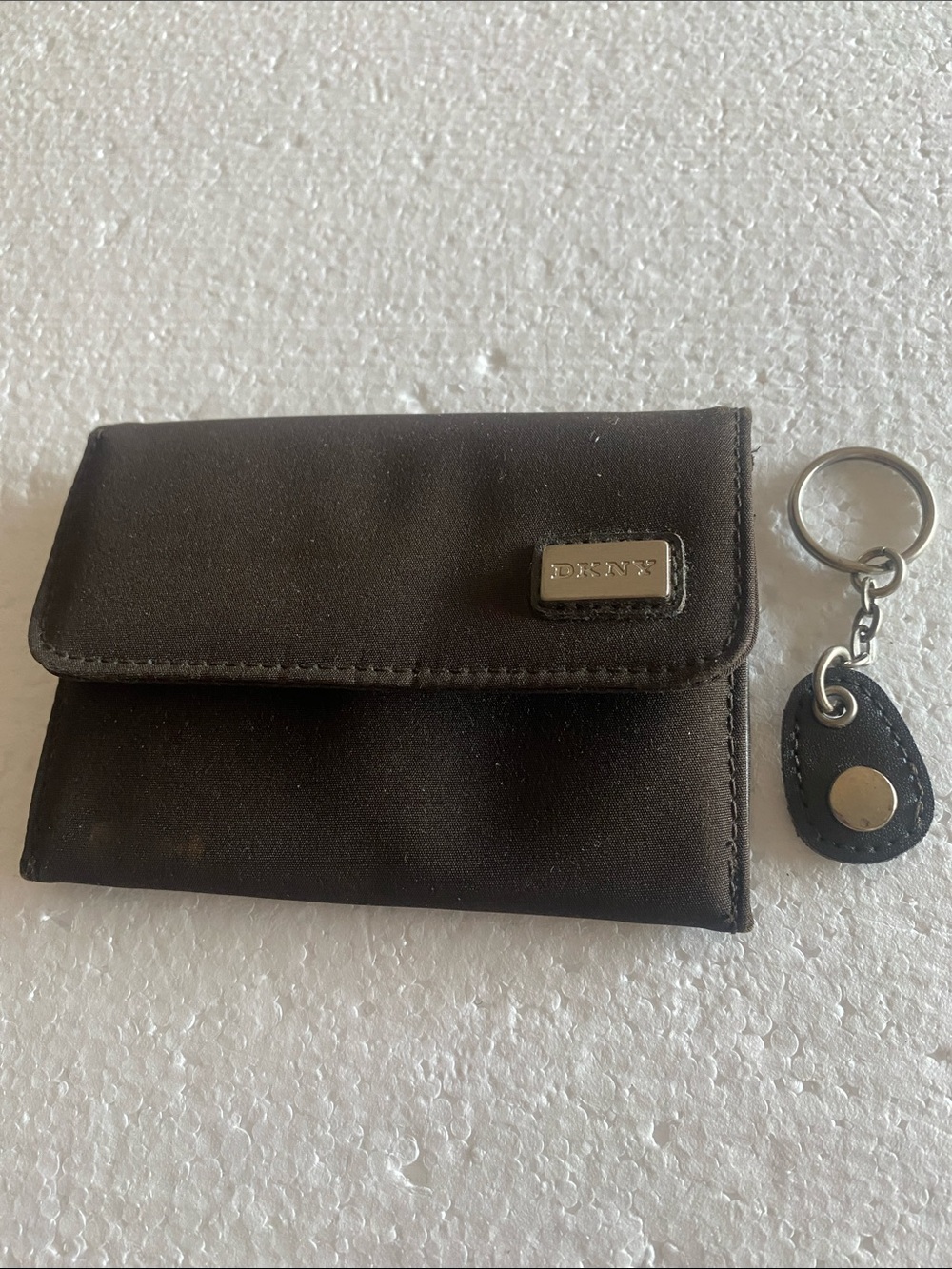 DKNY Black Compact Wallet with Matching Keyring